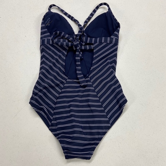 Athleta Piha One Piece Swim Suit Blue Stripe XS - Picture 5 of 6